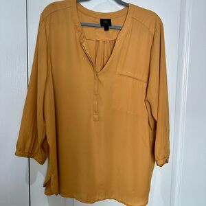 JM Collection Mustard yellow Blouse size XXL